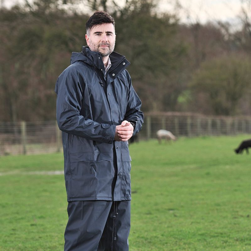 Fort Workwear 220 Flex Men s Hooded Waterproof Work Jacket Navy